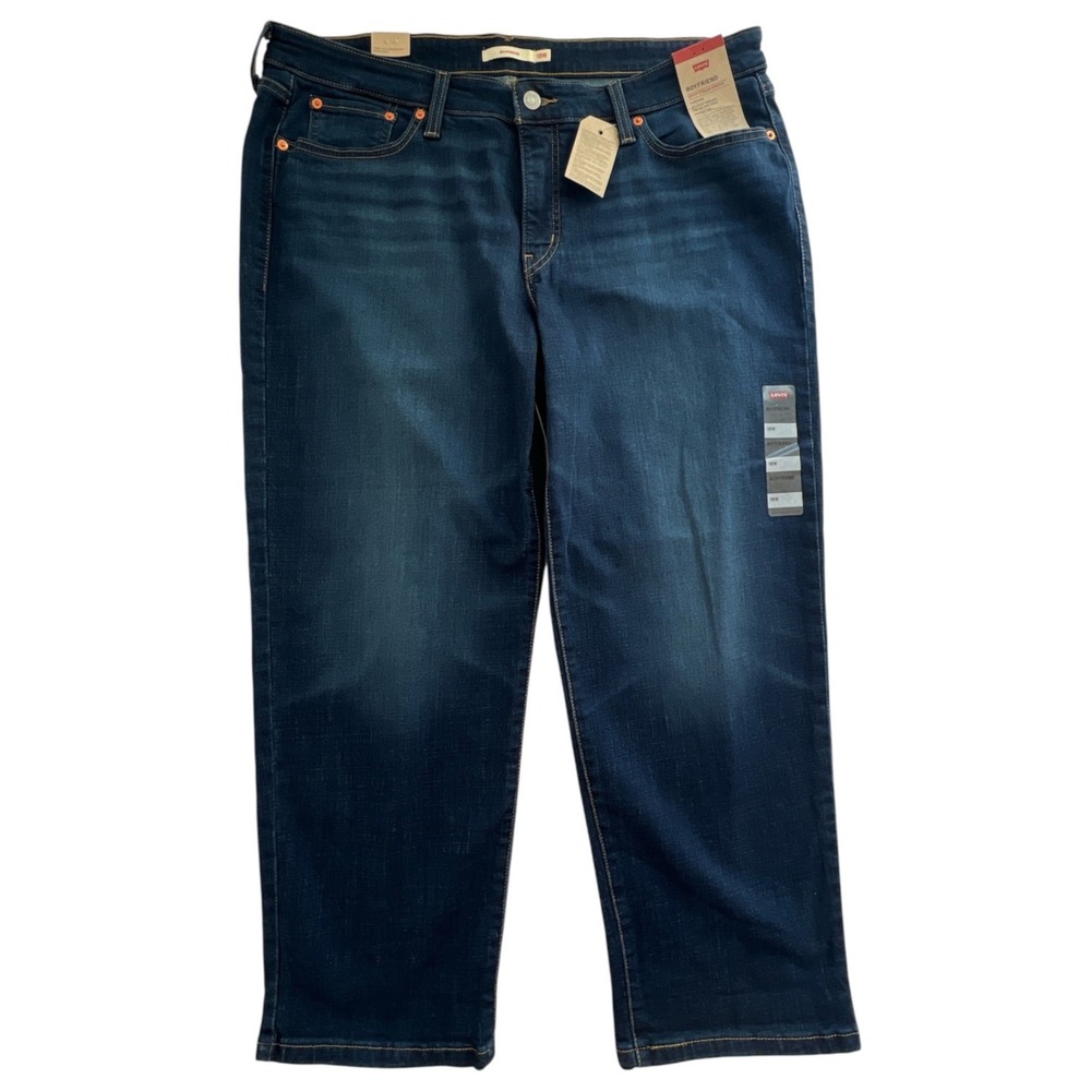 Levis Jeans Womens 18W Boyfriend Mid Rise Tapered Medium Wash Denim NWT $59